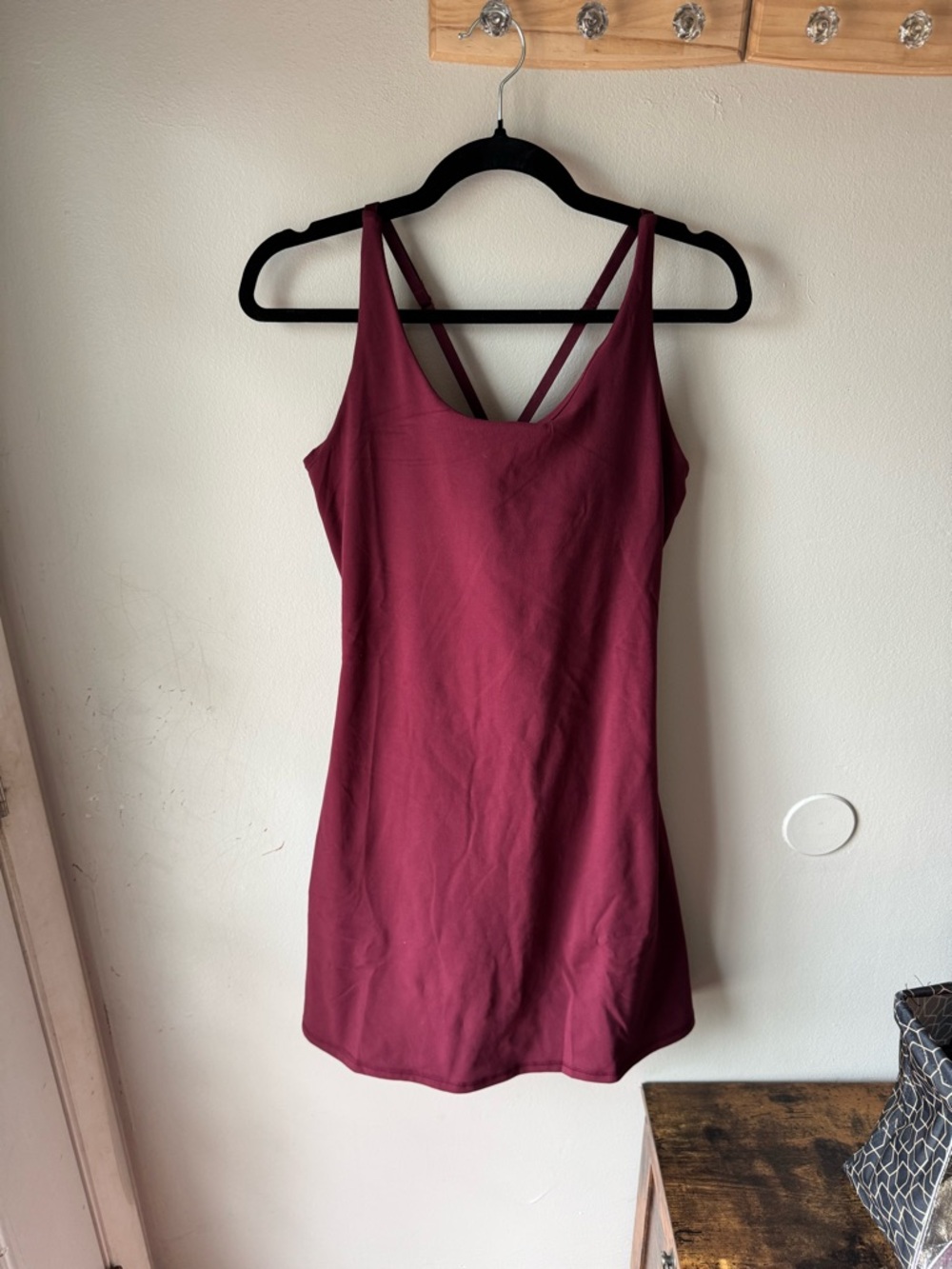 Nicole Miller Sport Maroon Crisscross Back Athletic Tennis Dress Medium NWOT